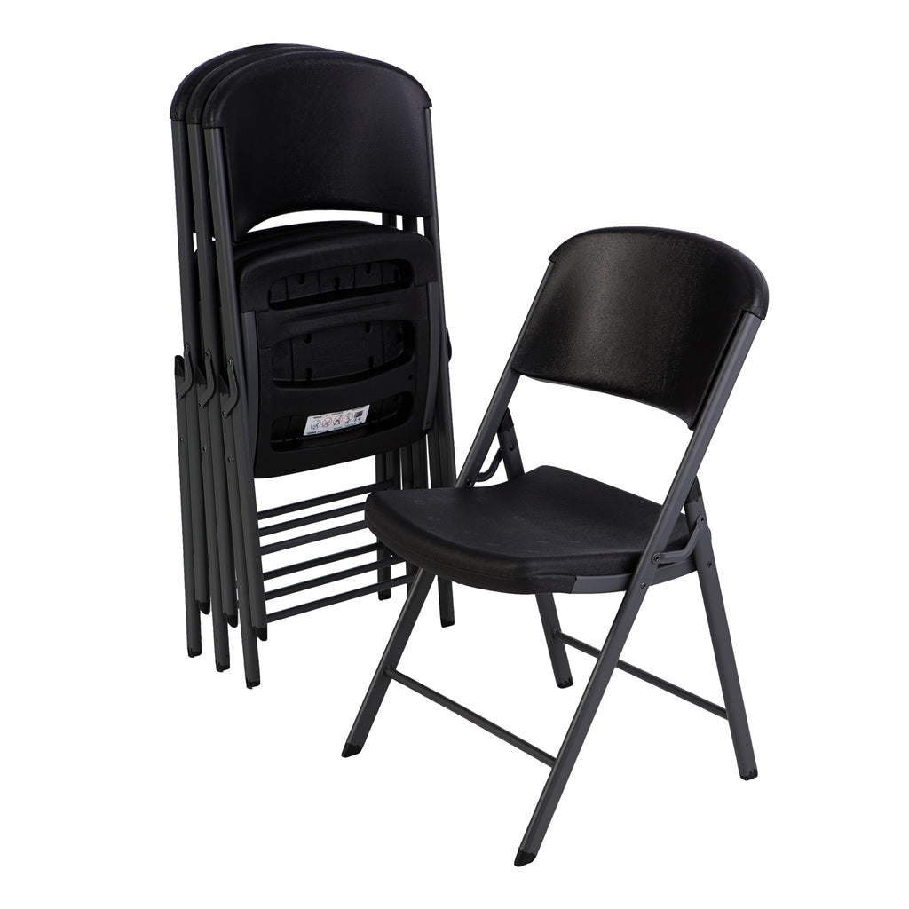 4 Pack, Commercial Grade Folding Chair,  Black