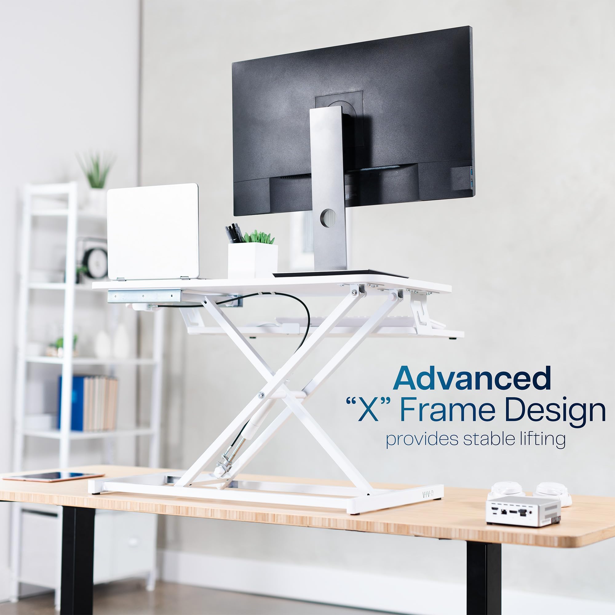 White 32 inch Stand Up Desk Riser