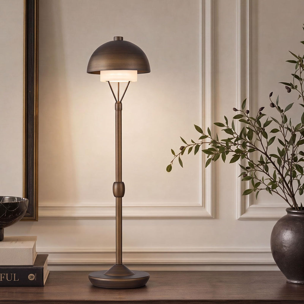 Cordless Modern Desk Lamp, Rechargeable Battery, Brown Bronze