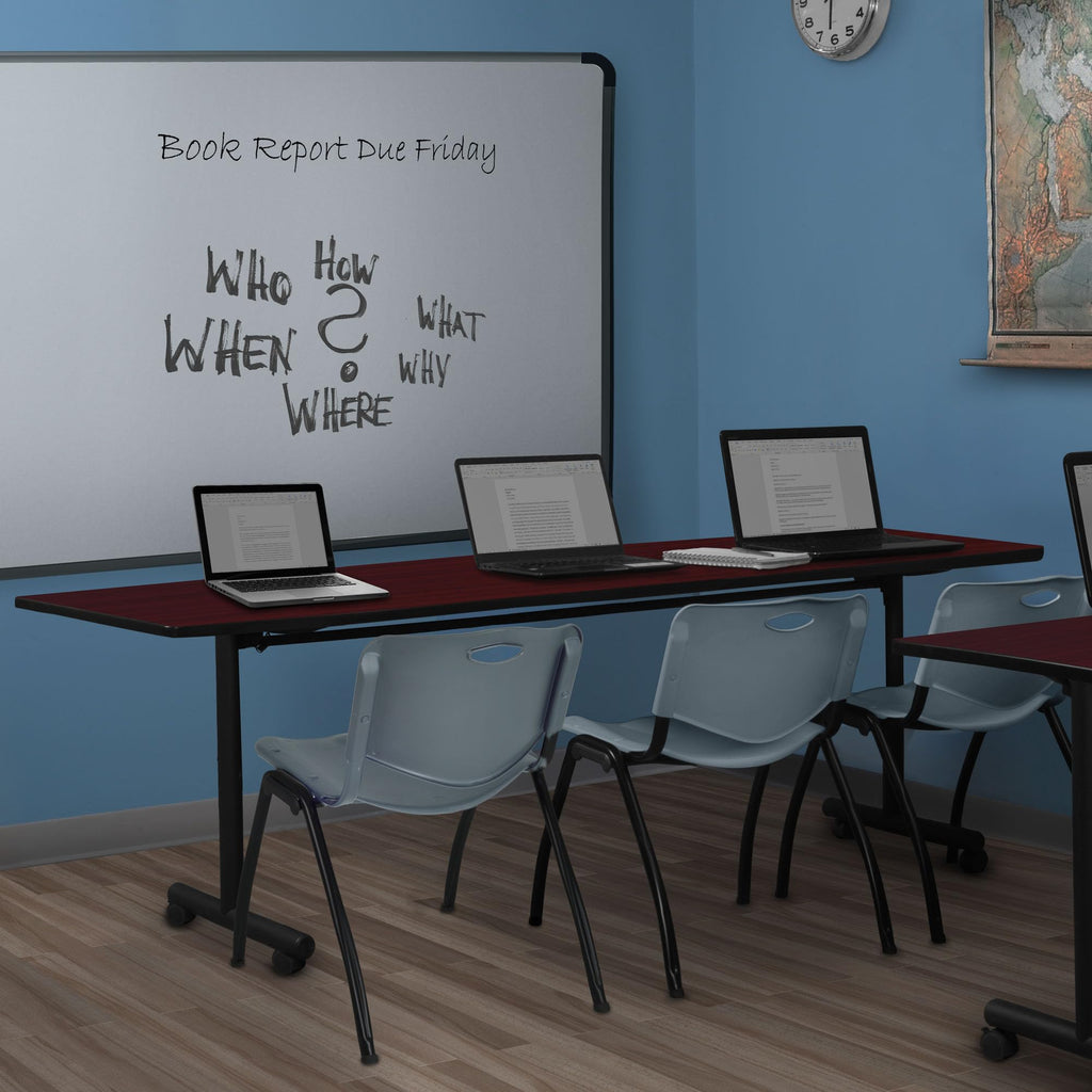Kobe 84 x 24 in. Flip-Top Training Nesting Table- Mahogany