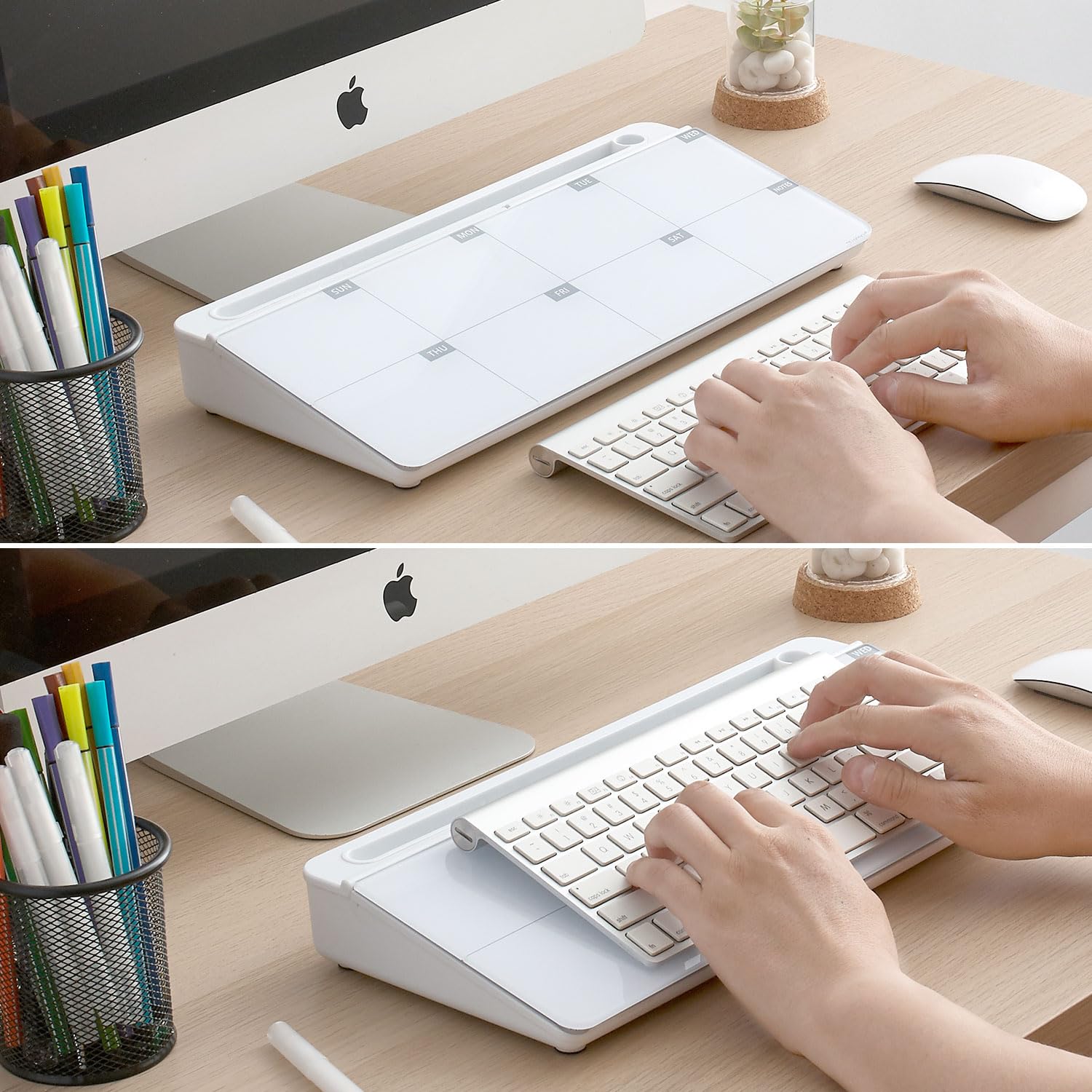 Desktop Whiteboard Dry-Erase-Board - Computer Keyboard Stand White Board Surface Pad with Drawer, Desk Organizers with Accessories for Office, Home, School Supplies