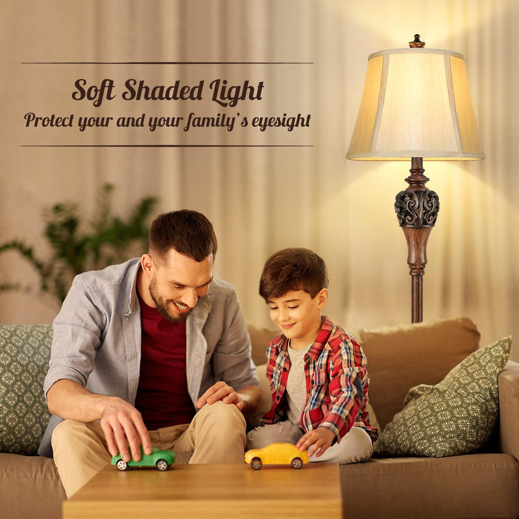 Vintage Floor Lamp for Living Room, Traditional Tall Standing Lamp