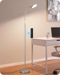 18W LED Floor Lamp for Living Room, Diamond-Surface, Silver
