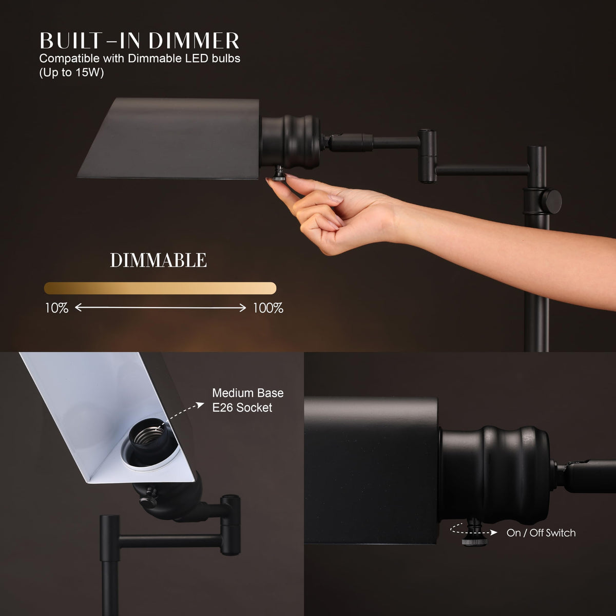Arcadia Pharmacy Desk Lamp, Black