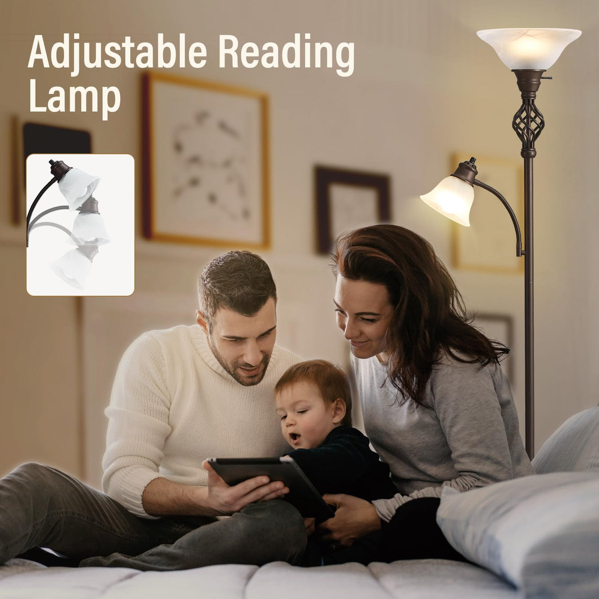 Torchiere Floor Lamp for Living Room, LED Standing Reading Light