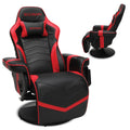 900 Console Gaming Recliner with Footrest and Lumbar Support - Comfortable Ergonomic Gaming Chair with Headrest, No Wheels, Reclining, Heavy Duty, Racing Style Video Game Chairs - Red