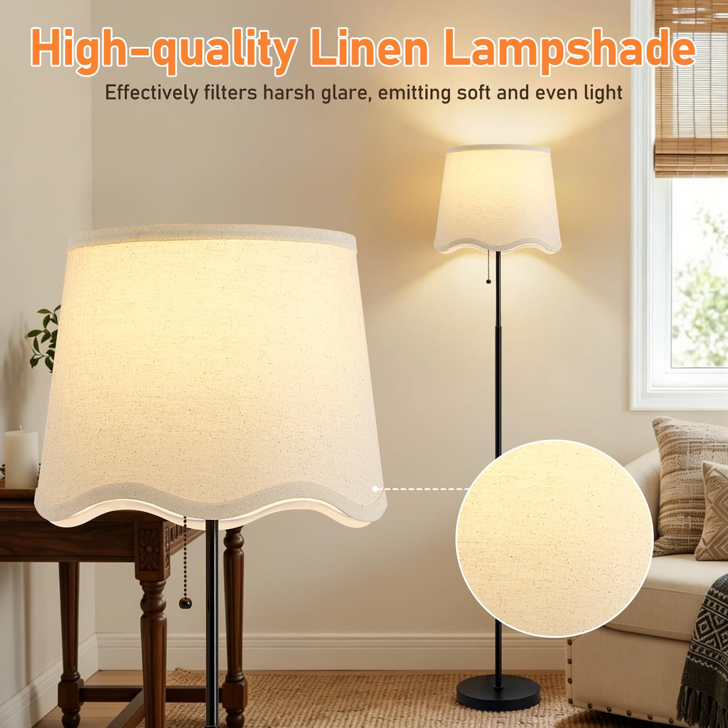 Floor Lamps for Living Room & Bedroom, 60" Modern Tall Standing Lamp, 3CCT