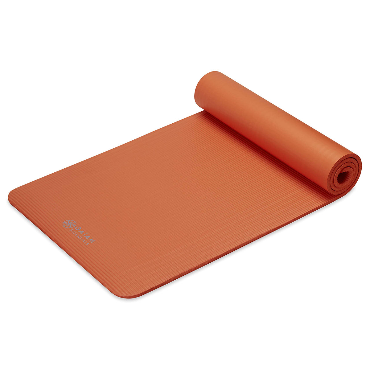 Essentials Thick Yoga Mat Fitness & Exercise Mat with Easy-Cinch Carrier Strap, Orange, 72""L X 24""W X 2/5 Inch Thick-10mm