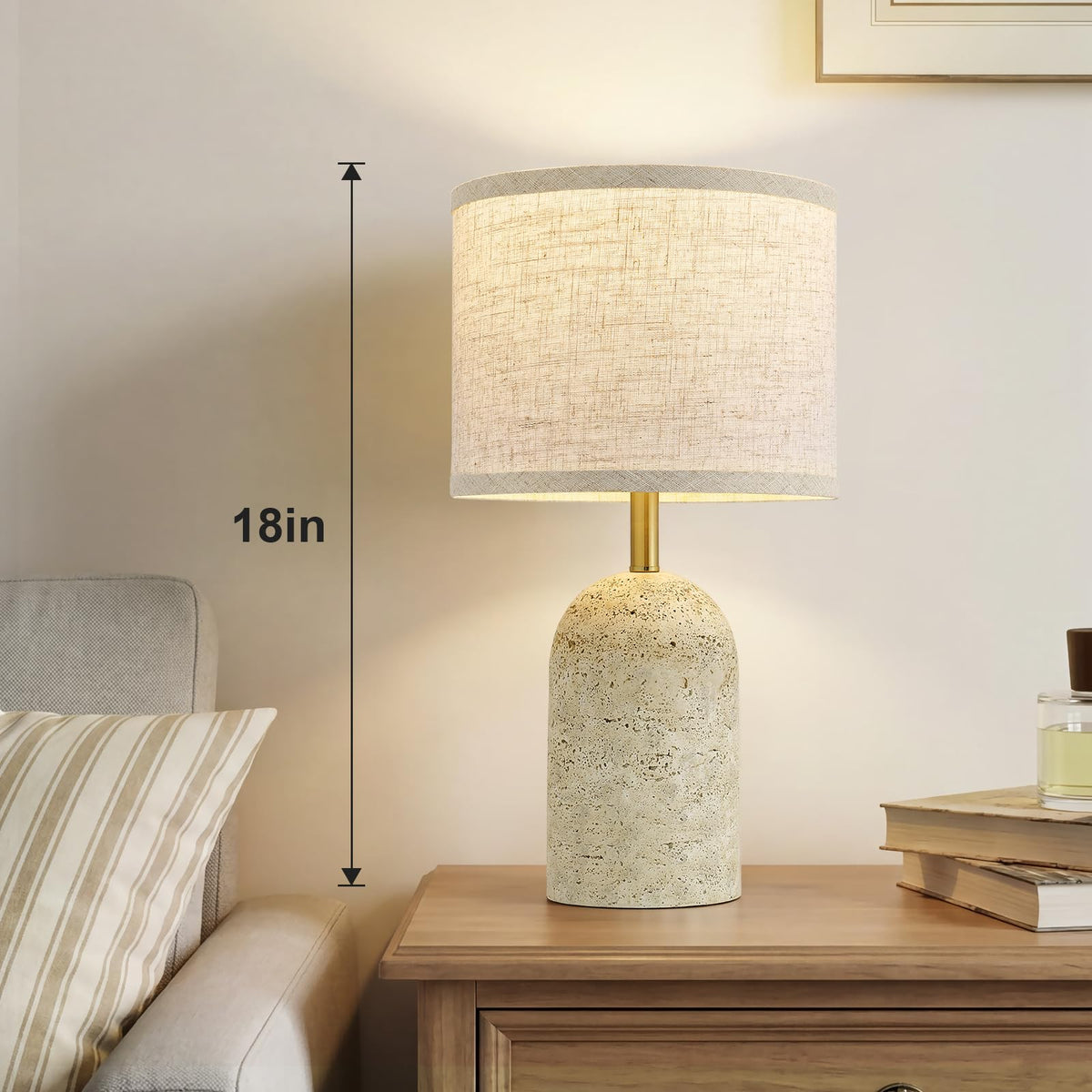 Table Lamps Set of 2, Resin Bedside Lamps for Living Room Bedroom