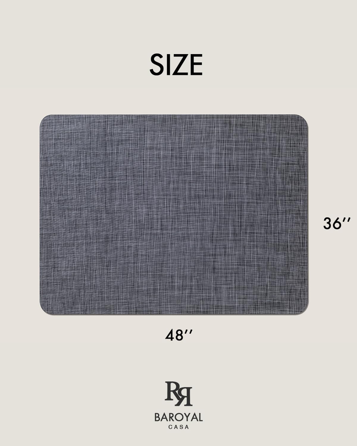 Office Chair Mat for Hardwood Floor Under Desk Computer Rolling Chair Mat for Wood/Tile Floor Non-Slip Heavy Duty Desk Rug PVC Plastic Hard Floor Protector 36" x 48" (Cool Grey)