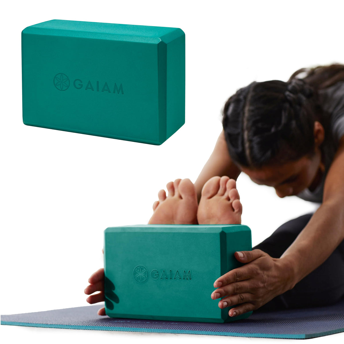 Yoga Block, EVA Foam for Balance & Stretch (1 Block, Lush Teal)
