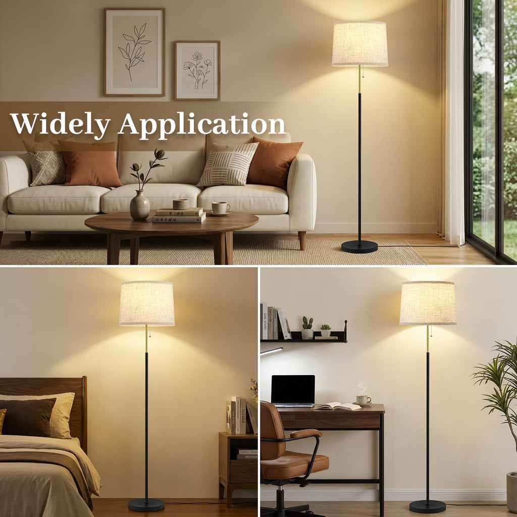 Floor Lamps for Living Room & Bedroom, 60" Modern Tall Standing Lamp, 3CCT
