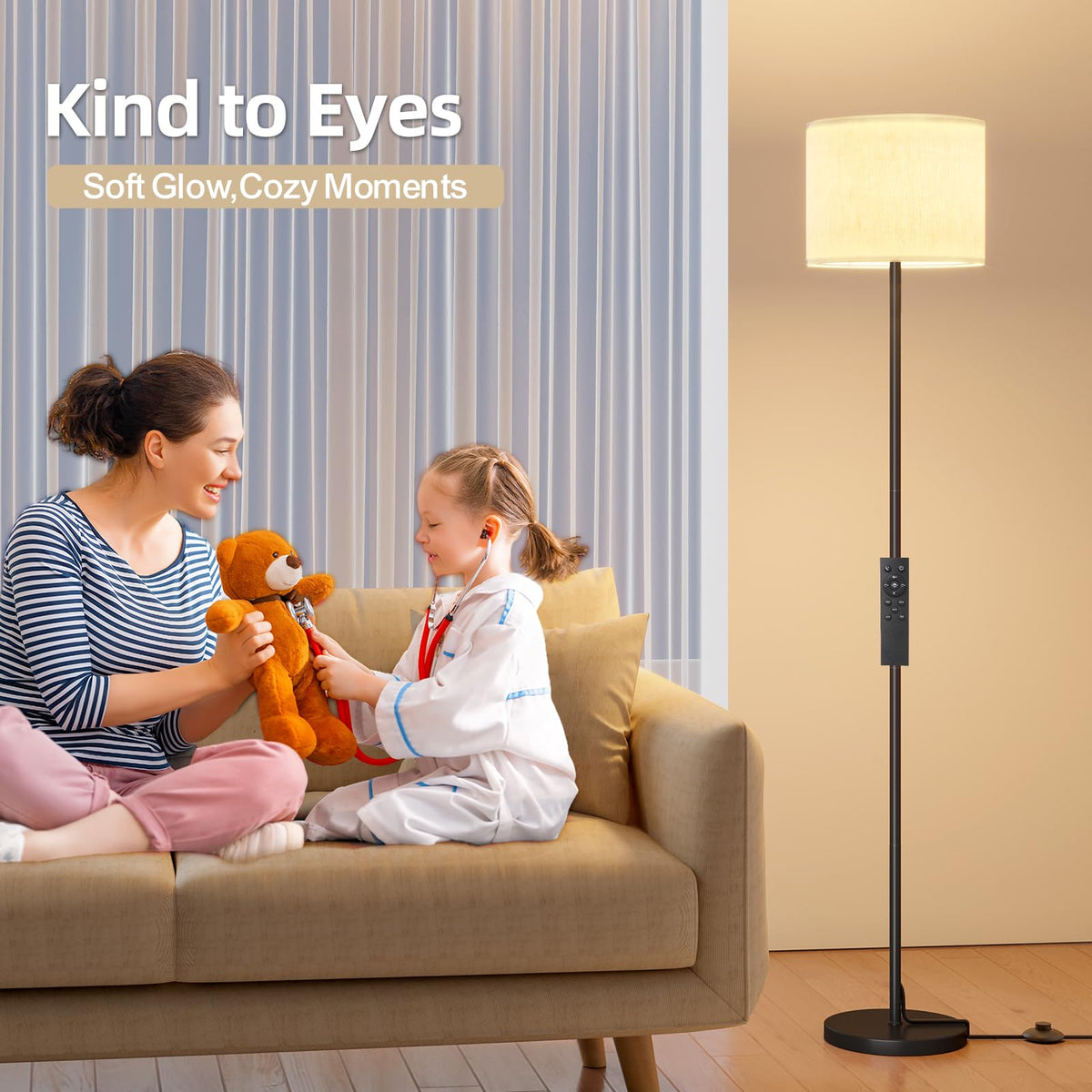 Dimmable Floor Lamps for LivingRoom with 12W LED Bulb,Foot Switch