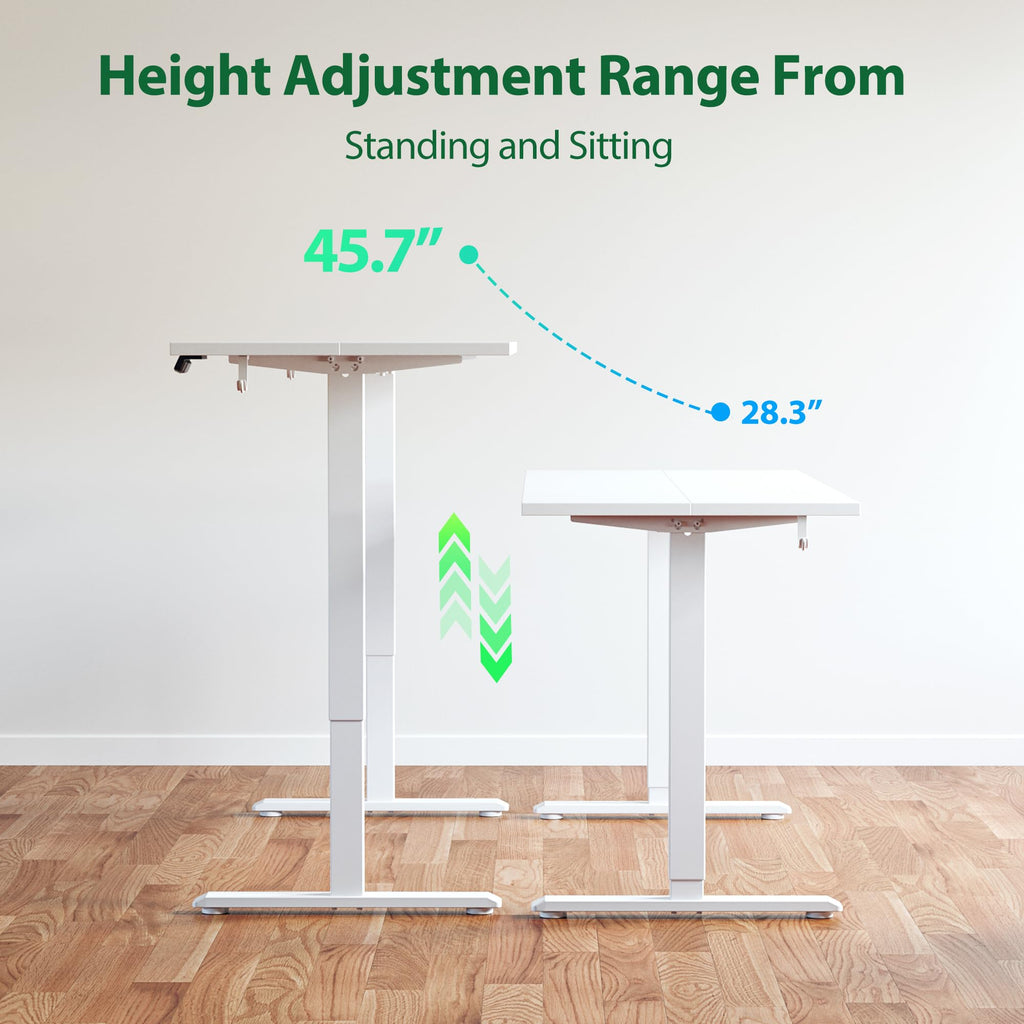 71 * 32 Inch Height Adjustable Electric Standing Desk, White