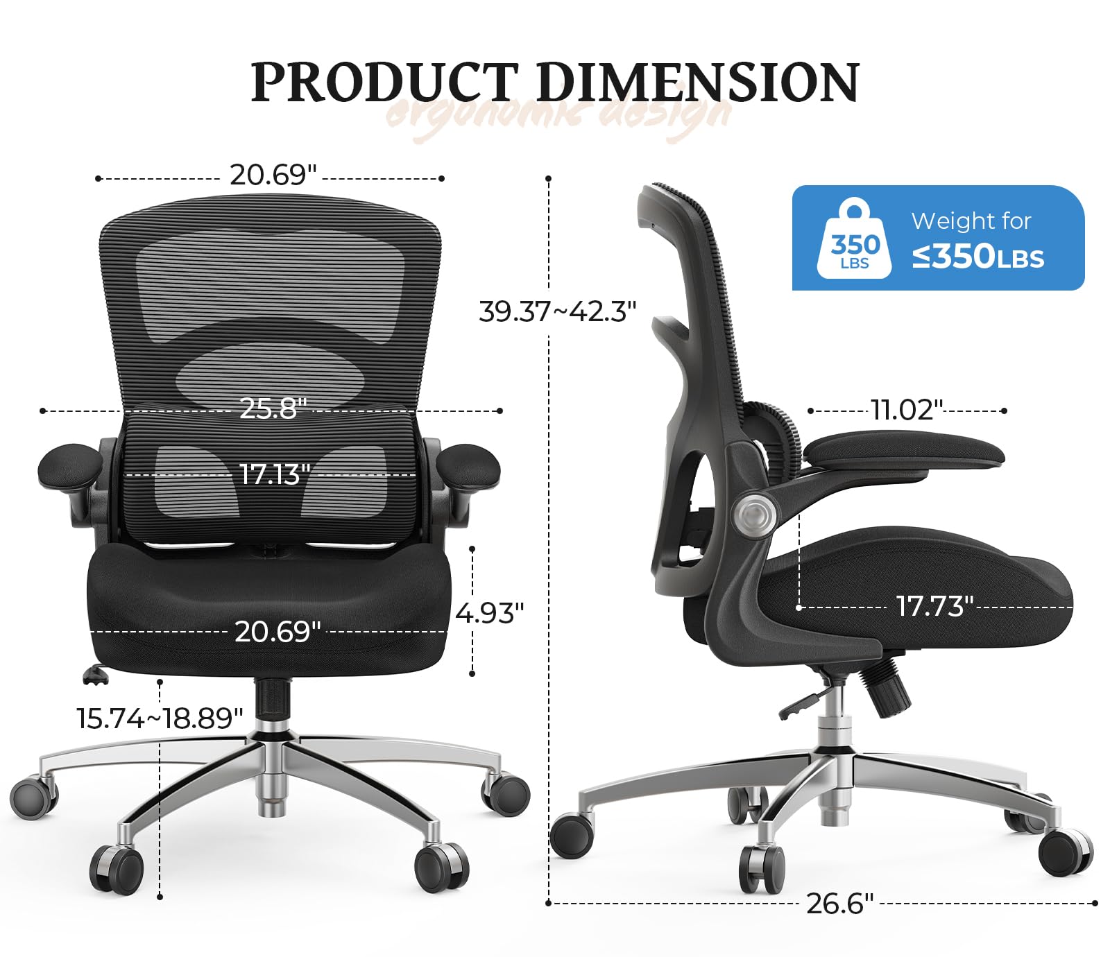 Ergonomic Office Chair - Adjustable Lumbar Support
