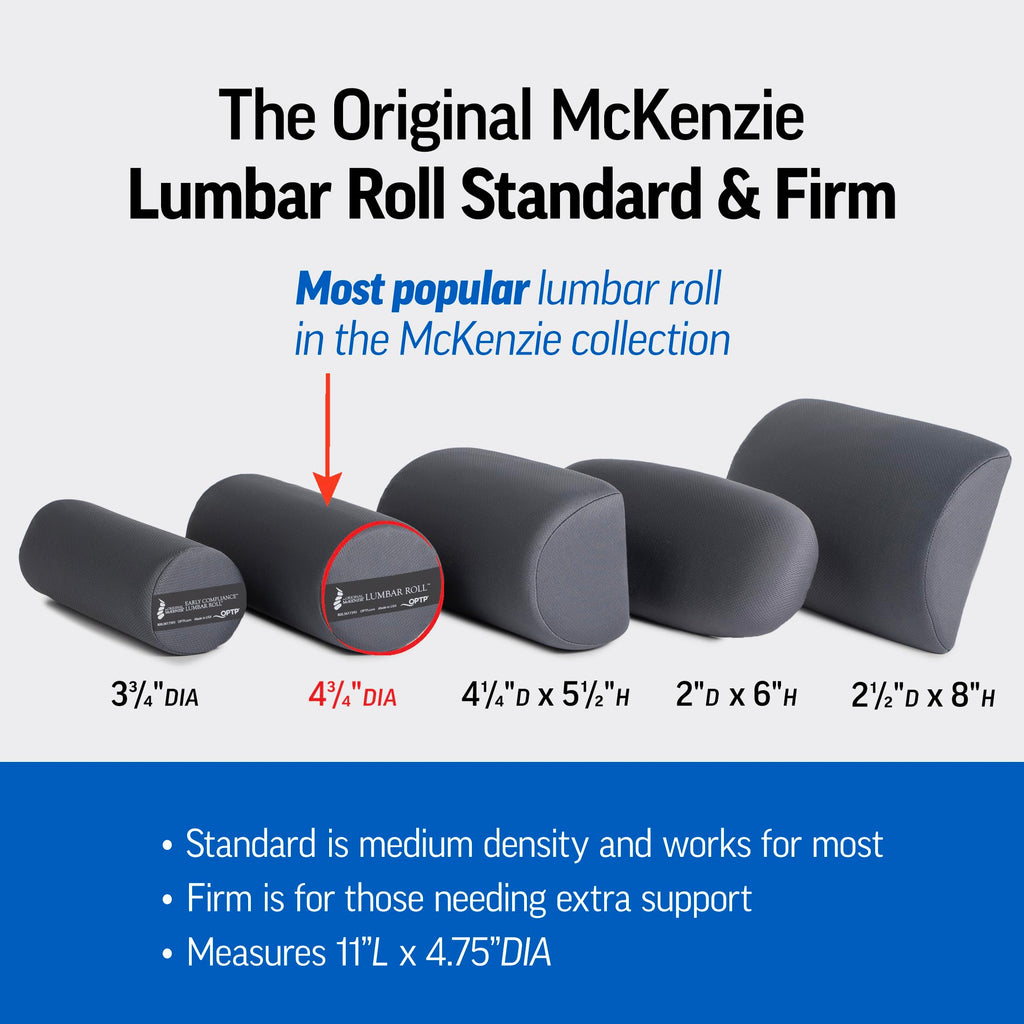The Original McKenzie Lumbar Roll – USA-Made Low Back Lumbar Support for Office Chair & Car Seat Back Support Cushion. The Preferred Lumbar Pillow by Physical Therapists - Firm Density
