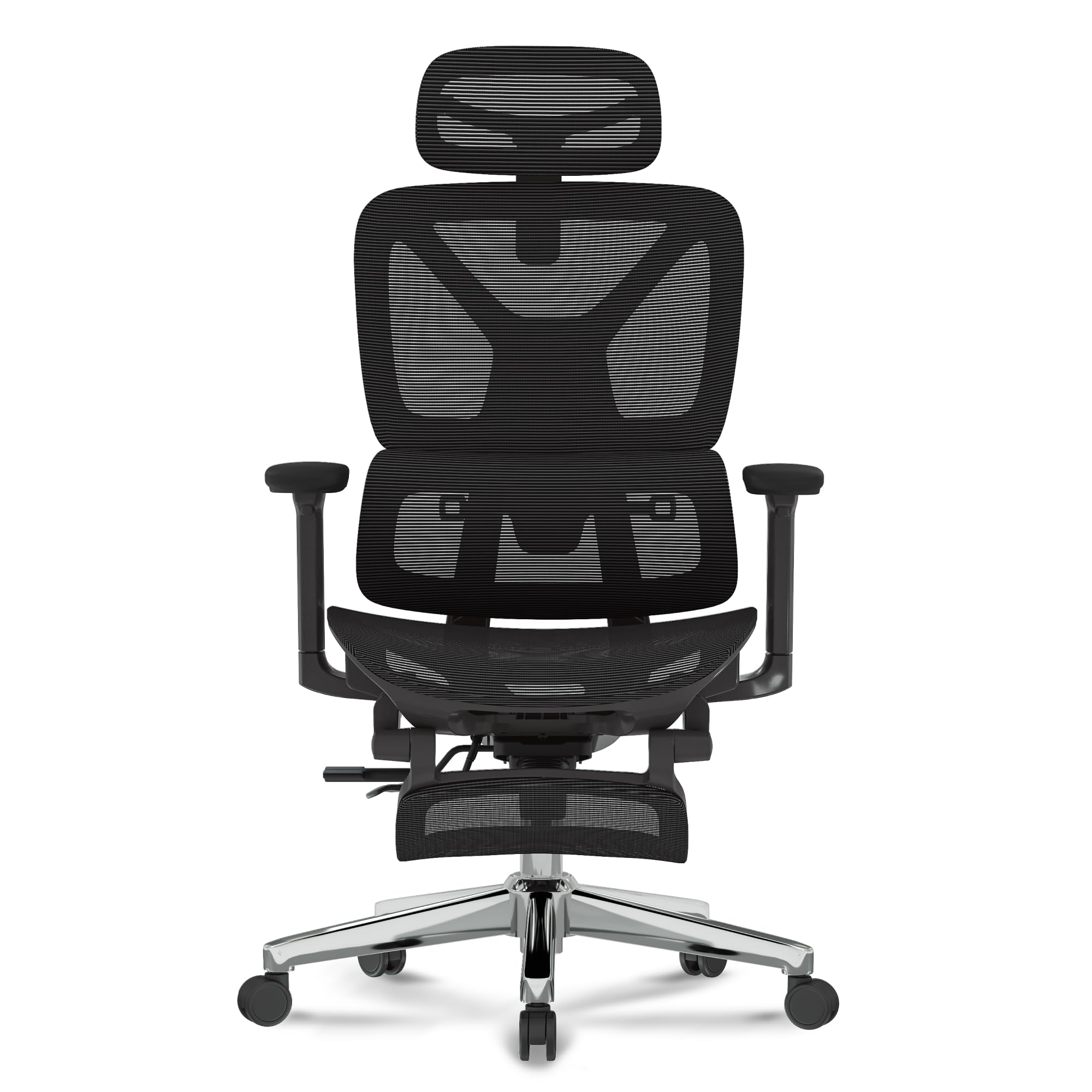 FitStand Big and Tall Ergonomic Office Chair Swivel Computer Chairs Desk Chair with 2D Dynamic Lumbar Support/Footrest/3D Headrest/Heavy Duty Metal Base, Mesh Seat Cushion, ErgoChair Ultra, Black