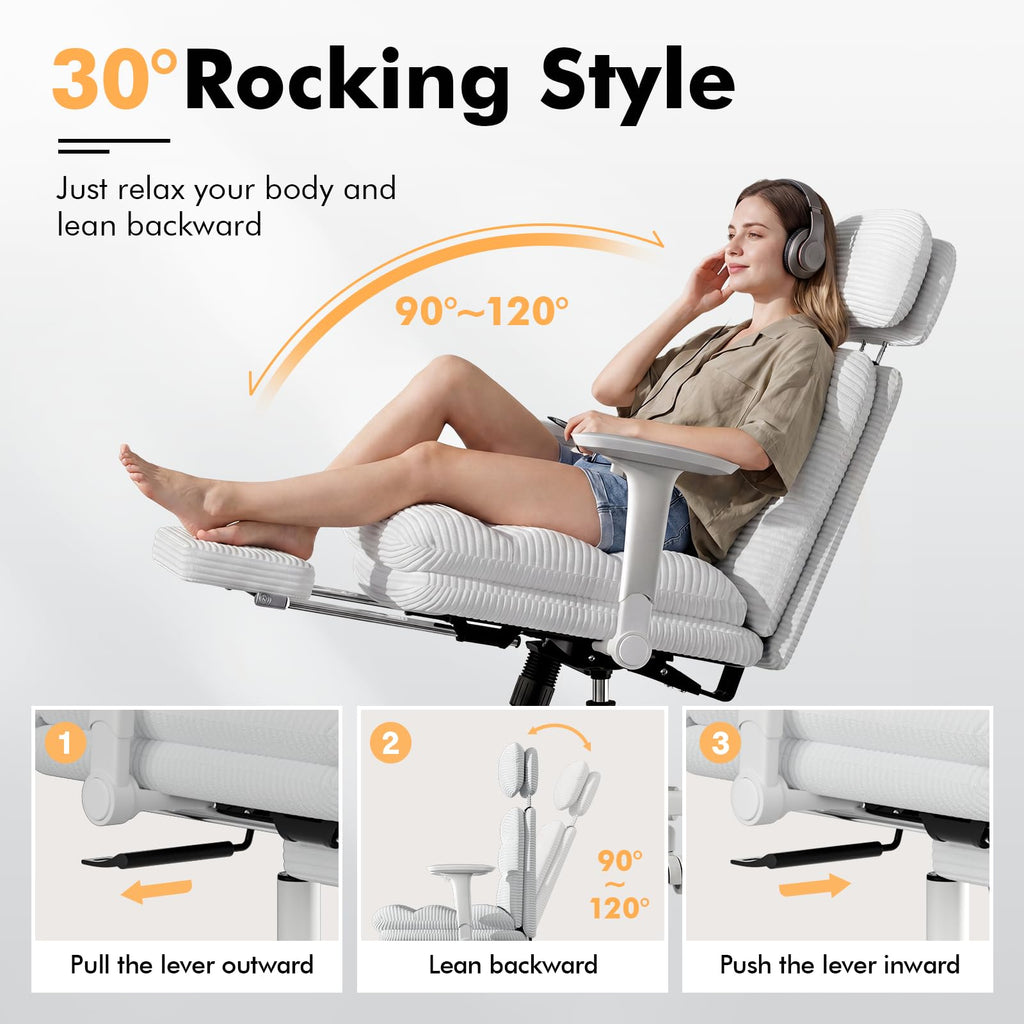Criss Cross Legged Office Chair with Flip-up Arms, Footrest, G800 Plus