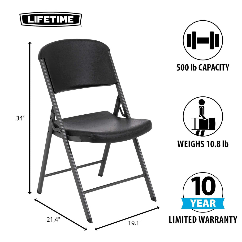 4 Pack, Commercial Grade Folding Chair,  Black