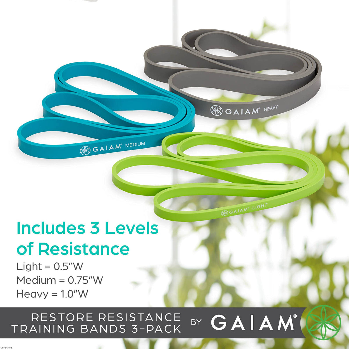 Restore Resistance Training Workout Pull Up Bands 3 Pack - Extra-Strong Durable Progressive Resistance Exercise Loop Cords for Assisted Pull Ups and Strength Bands Training