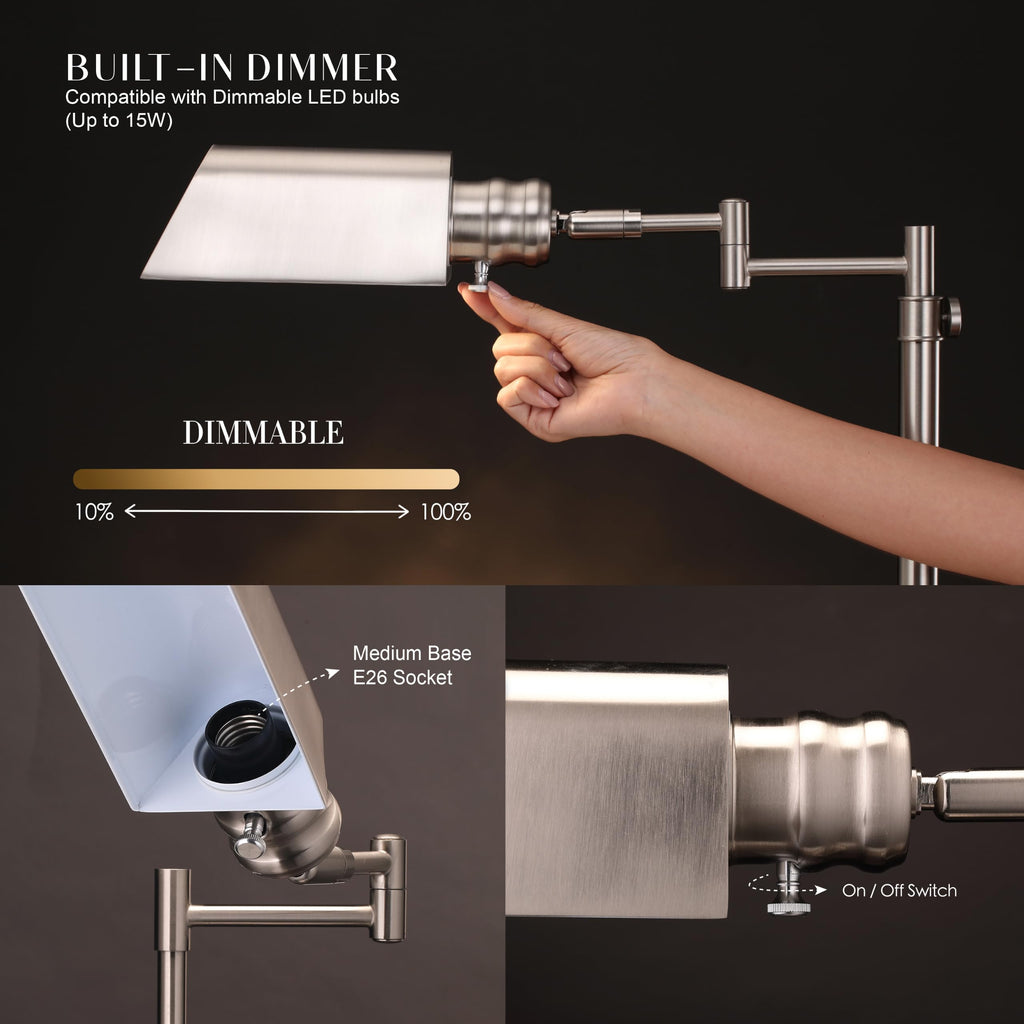 Arcadia Pharmacy Desk Lamp, Brushed Nickel