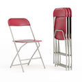 4 Pack, Hercules Series Plastic Folding Chair - Red - 650LB Weight Capacity Comfortable Event Chair-Lightweight Folding Chair