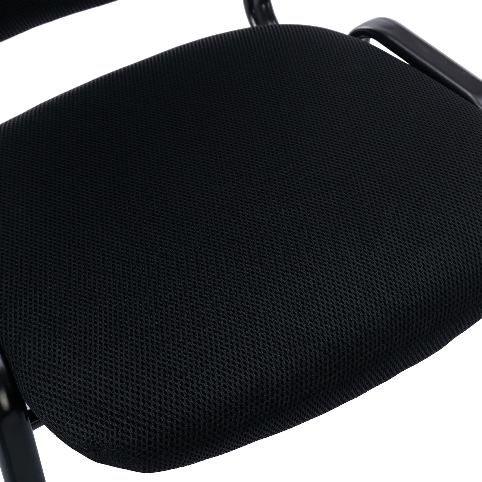 Set of 15, Black Mesh Fabric, Stackable Office Guest Chairs, Reception Waiting Room Chairs with Padded Seat & Back, Armless No Wheels Conference Chairs for Office Meeting Lobby
