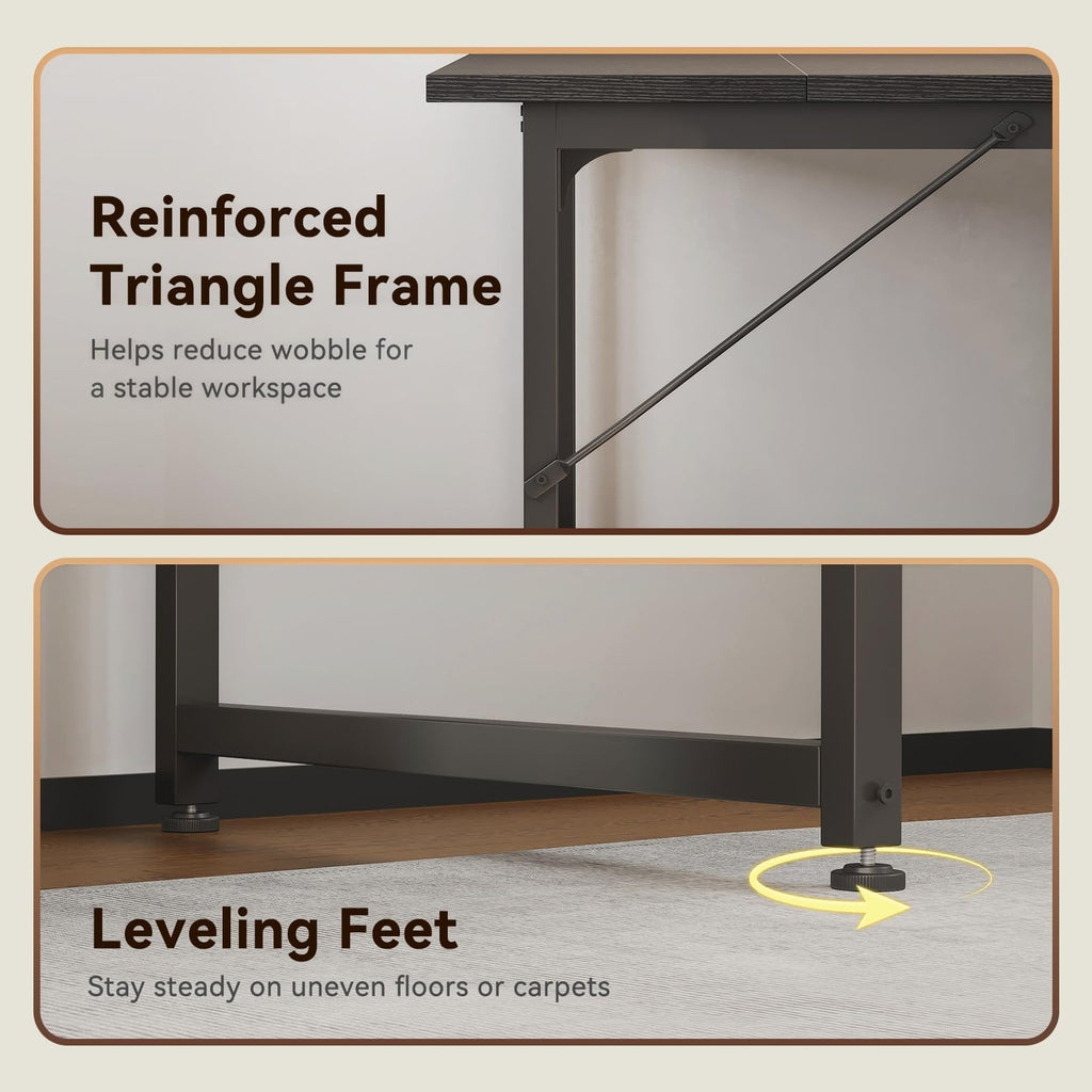 79 Inch Large Computer Desk with Power Outlet, Extra Long Desk for Home Office & Gaming, Spacious Writing Table for Study and Crafting, Black