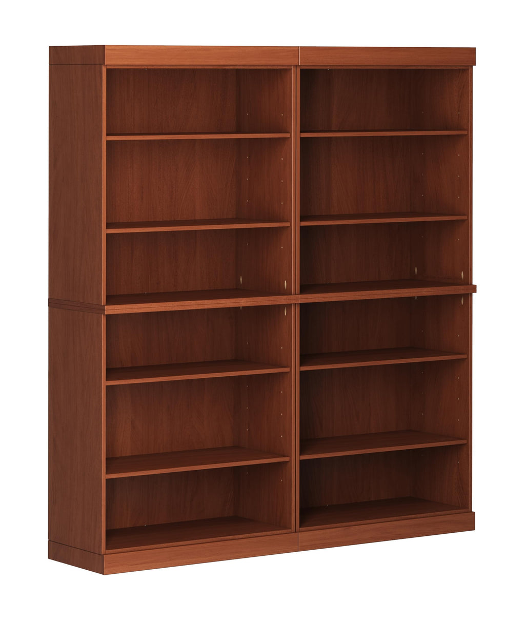 100% Solid Brazilian Pine Wood 12-Shelf Bookcase, Adjustable Shelves, 64" Wide, 71.5" Tall
