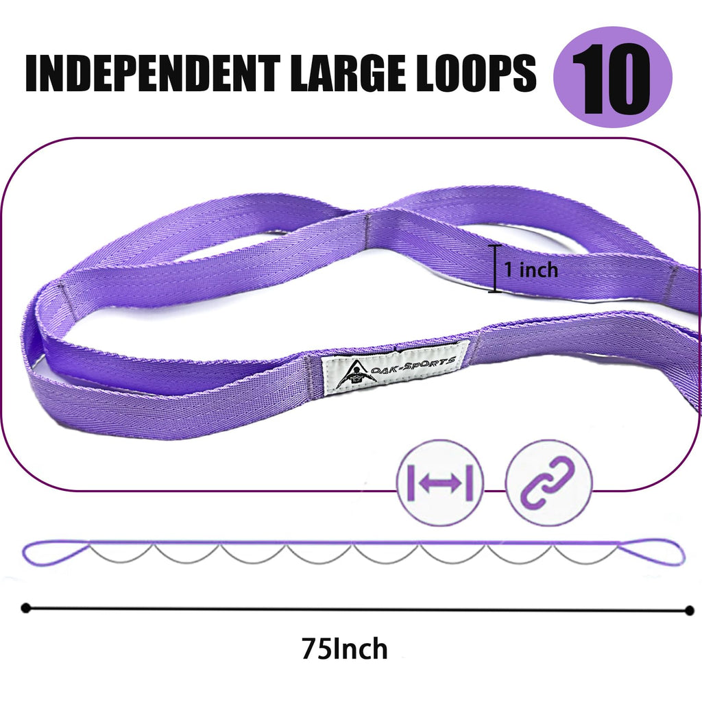 Stretching Strap Yoga Strap with Loops for Physical Therapy, Non-Elastic