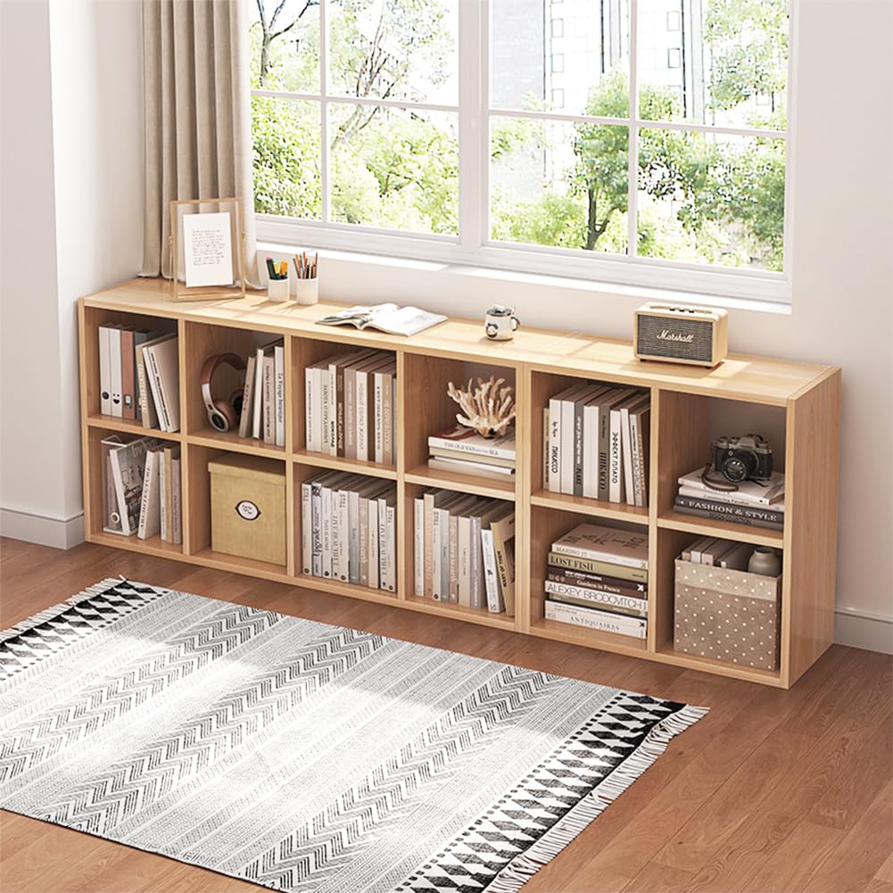 8 Cube Organizer Bookcase Oak Open Shelf