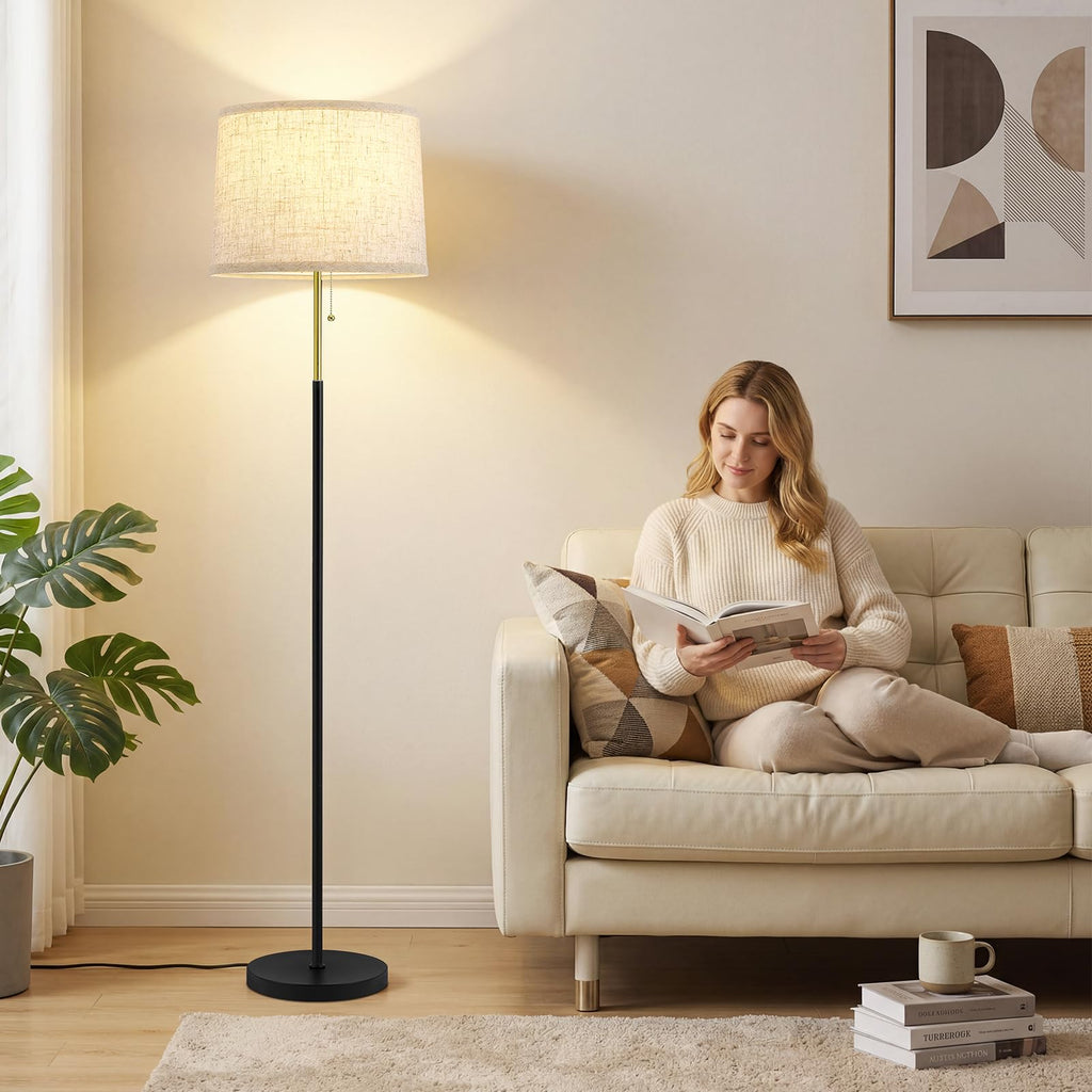 Floor Lamps for Living Room & Bedroom, 60" Modern Tall Standing Lamp, 3CCT