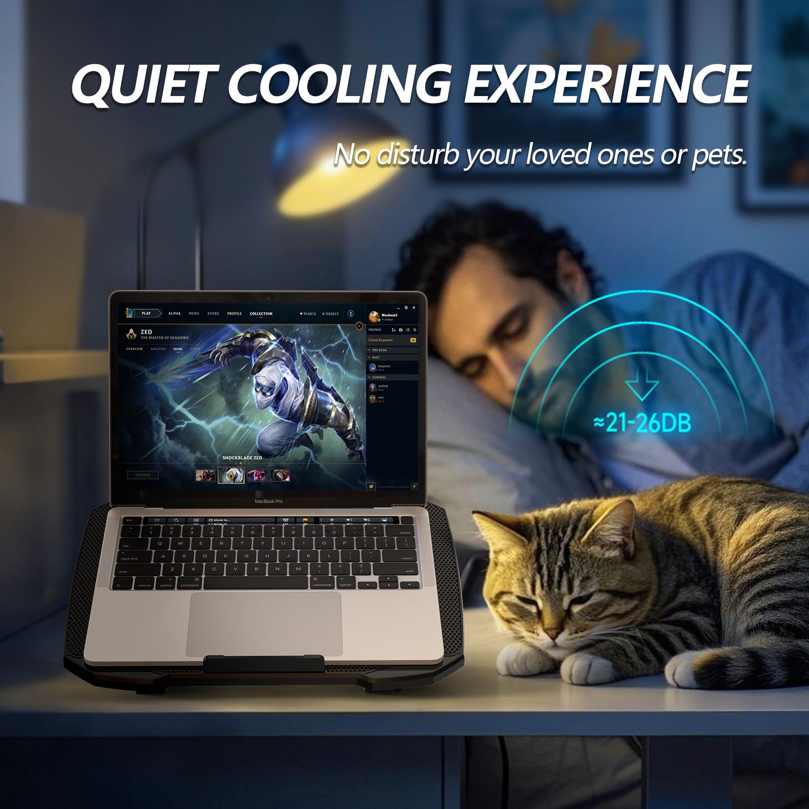 Laptop Cooling Pad for Computer Laptop Cooler for 12-15.6 Inch Notebooks, Laptop Cooling Stand with 5 Quiet Fans, 5 Height Adjustable,2 USB Ports, Phone Stand