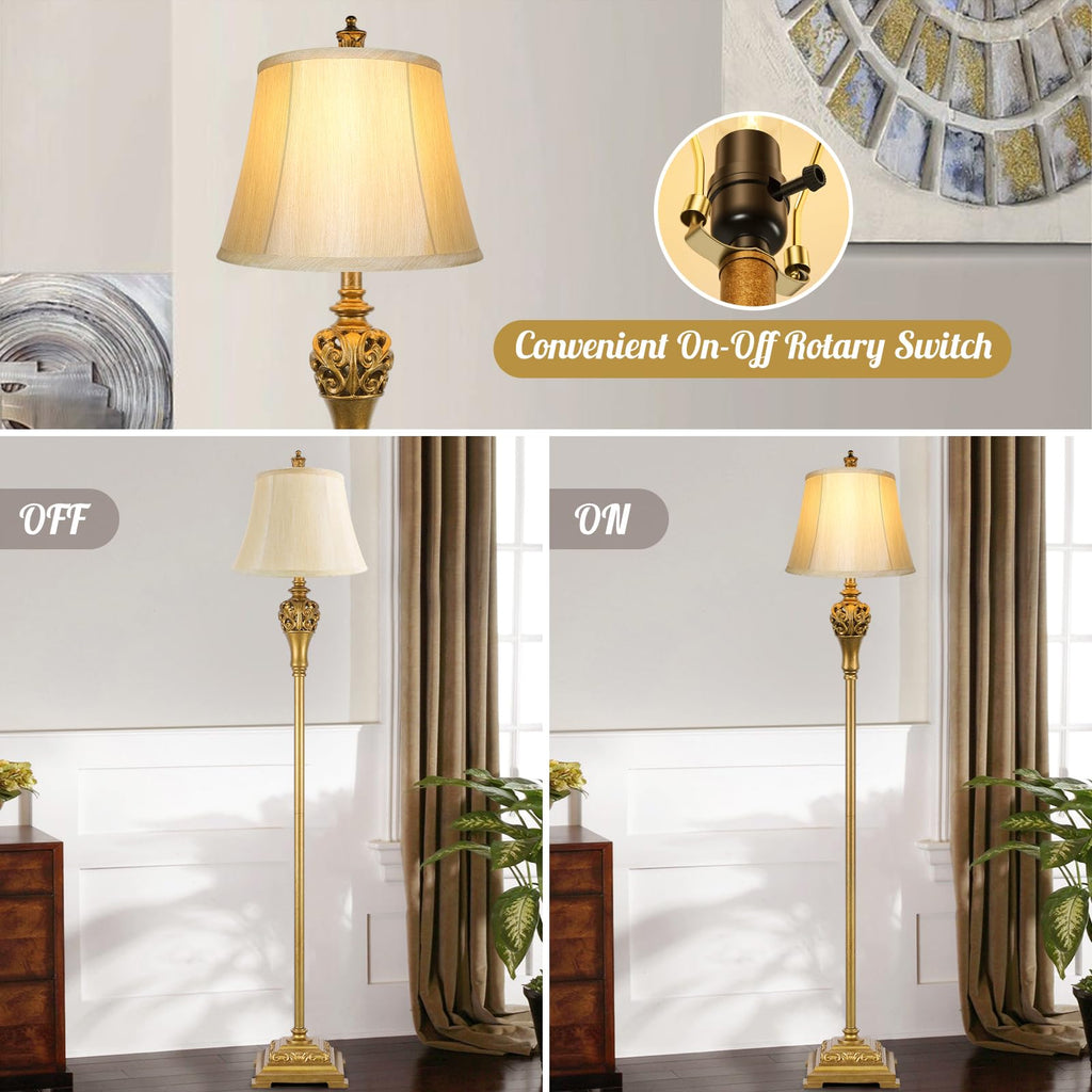 Vintage Floor Lamp for Living Room, Traditional Tall Standing Lamp