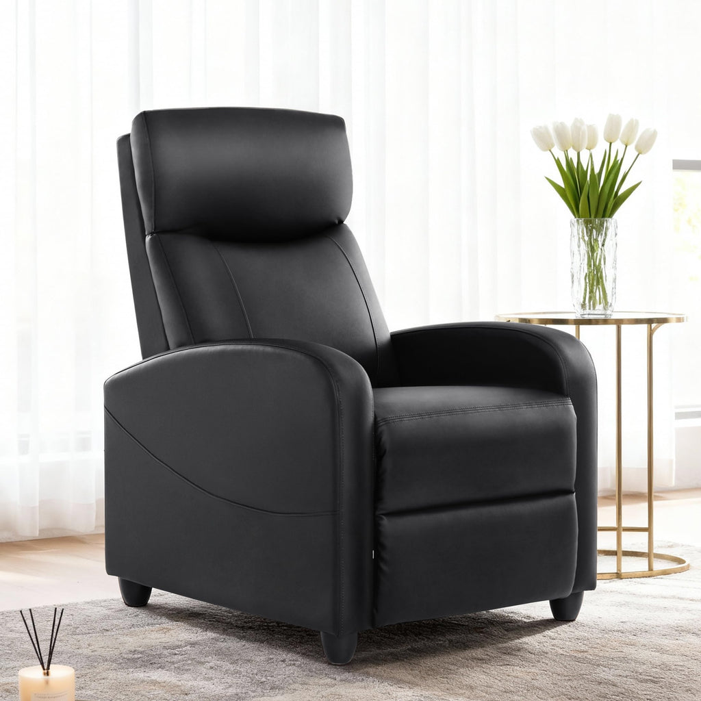 Recliner Chair Fabric Recliner Sofa No Massage, Home Theater Seating with Lumbar Support, Adjustable Push Back Overstuffed High-Density Sponge Reclining for Living Room, Grey