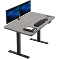 Electric 48 x 30 in Standing Desk, Memory Height Adjustment, 1B Series, Holds 220 lbs, One-Piece Dark Gray Top, Black Frame