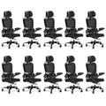 Office Chair Ergonomic Desk Chair, 330 LBS Home Mesh Office Desk Chairs with Wheels, Comfortable Gaming Chairs Black Pack of 10