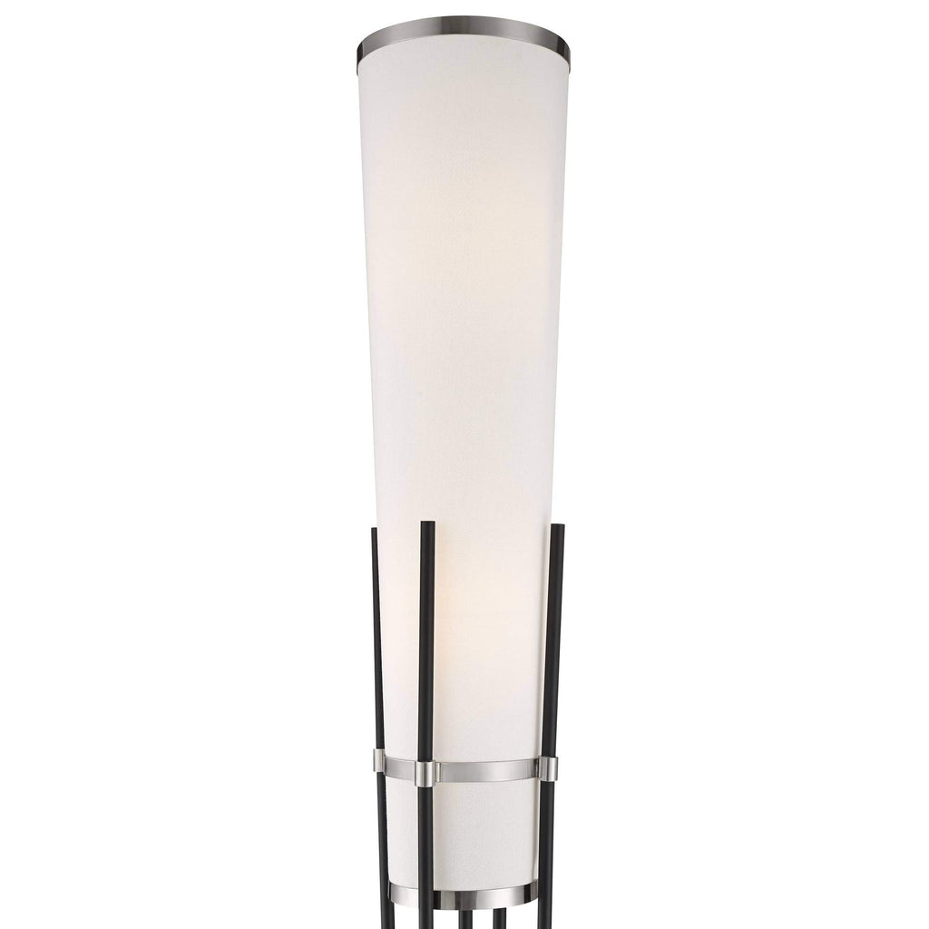 Flute 64" Tall Black and White 2-Light Modern Floor Lamp