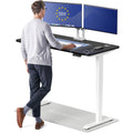 Standing Desk 54x28 — Made in Europe, Ergonomic Sit Stand Home Office Desk, Electric Height Adjustable, Dual Motor, USB & USB-C Charging, Wobble-Free, Touchscreen, 3 Memory Presets