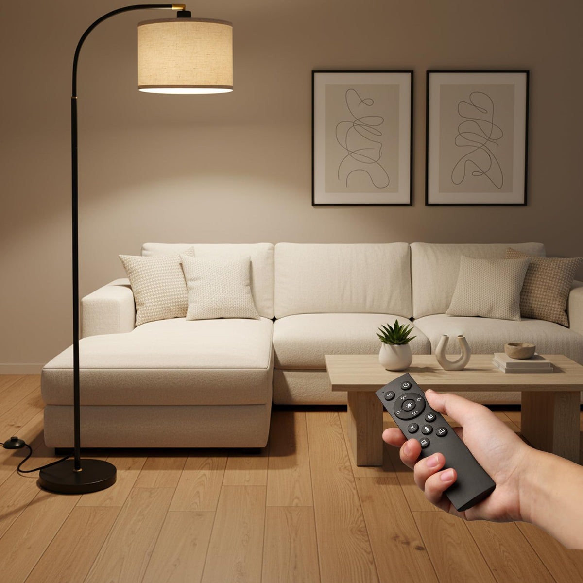 Arc Floor Lamps Modern Standing Remote Floor Lamp for Living Room