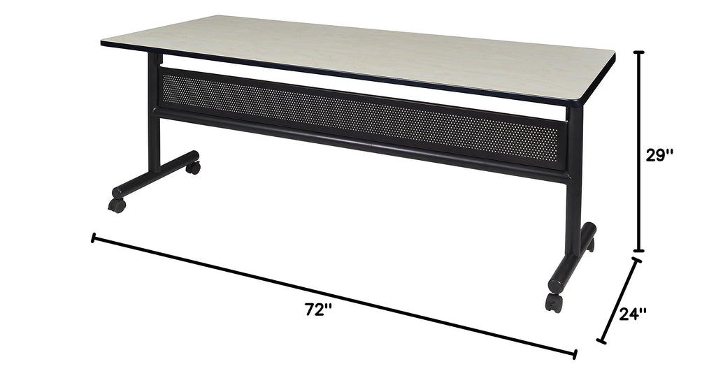 Kobe 72" Flip Top Mobile Training Table with Modesty- Maple