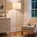 60" Gold Floor Lamp, Floor Lamps for Living Room with Fabric Shade