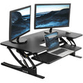 42 inch Height Adjustable Stand Up Desk Converter, V Series, Quick Sit to Stand Tabletop Dual Monitor Riser Workstation, Black