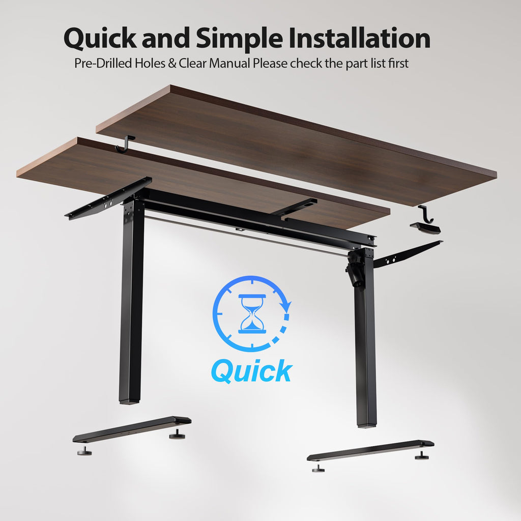 63*28 Inch Height Adjustable Electric Standing Desk, Dark Walnut