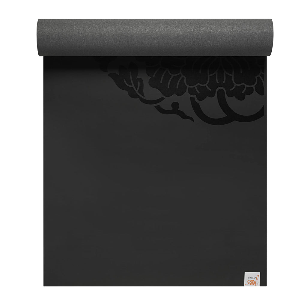 Dry-Grip Yoga Mat, Non-Slip, Hot Yoga, 5mm (Black)