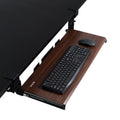 Large Height Adjustable Under Desk Keyboard Tray, C-clamp Mount System, 27 (33 Including Clamps) x 11 inch Slide-Out Platform Computer Drawer for Typing, Dark Walnut, MOUNT-KB05HD