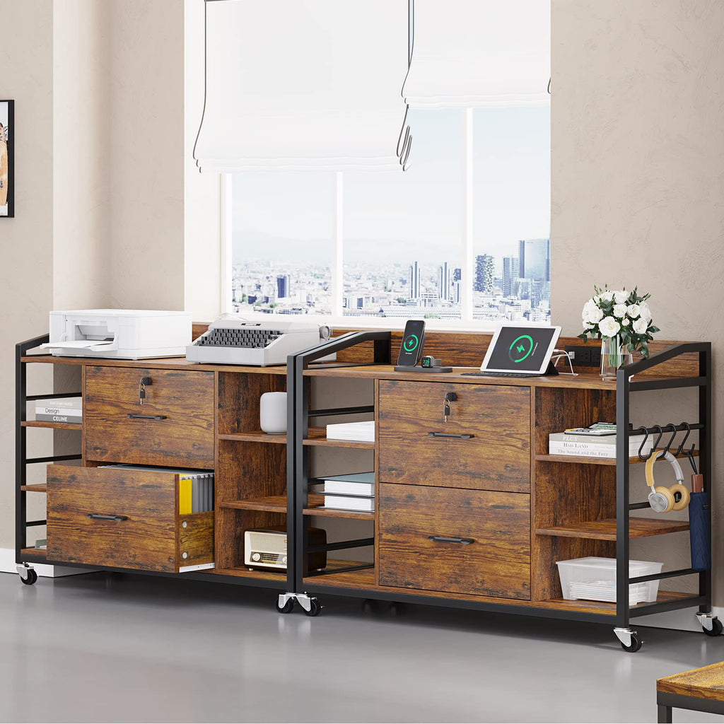 44" File Cabinet with Lock, Filing Cabinet fits Legal/Letter Size