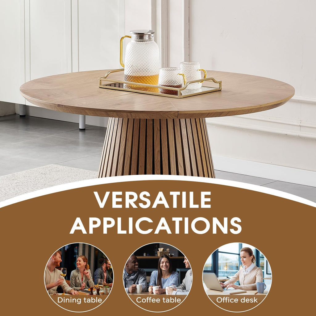 47.2 Inch Round Tulip Dining Table, Circle Kitchen Table for 2-4 People for Kitchen Dining Room