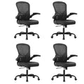 Pack of 4, Office Chair, Ergonomic Desk Chairs 330LBS Capacity High Back Mesh Computer Chair with Flip-up Armrests, Comfy Work Chair with Adjustable Lumbar Support