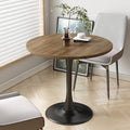 Kasinali Round Dining Table 31.5" Circle Tulip Table with Wood Thickened Tabletop & Sturdy Metal Pedestal Mid Century Modern Farmhouse Kitchen Tables for 4 Small Places Living Room Cafe,Somber Walnut